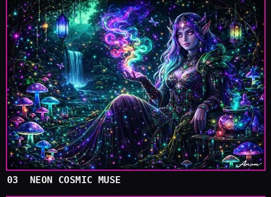 Neon Cosmic Muse
